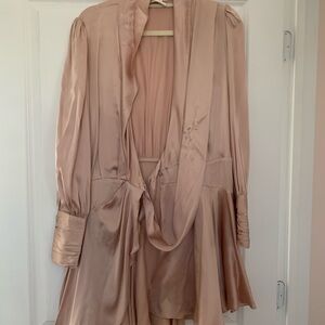 Zimmerman Elegant Satin Blazer Dress in Blush Size 1